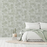 AH294605 Wanda Light Green Botanical Wallpaper
