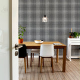 AH294900 Hector Charcoal Plaid Wallpaper