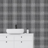 AH294900 Hector Charcoal Plaid Wallpaper