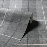 AH294900 Hector Charcoal Plaid Wallpaper