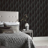 AH295500 Wilhelmina Black Ribbon Wallpaper