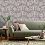 AH296200 Bernis Slate Palm Leaf Wallpaper