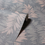 AH296200 Bernis Slate Palm Leaf Wallpaper