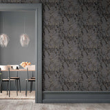 AH296702 Siward Charcoal Metallic Marble Wallpaper