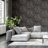 AH296702 Siward Charcoal Metallic Marble Wallpaper