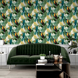 AH296803 Trudie Multicolor Toucan Macaw Wallpaper