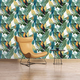 AH296803 Trudie Multicolor Toucan Macaw Wallpaper
