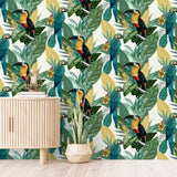 AH296803 Trudie Multicolor Toucan Macaw Wallpaper