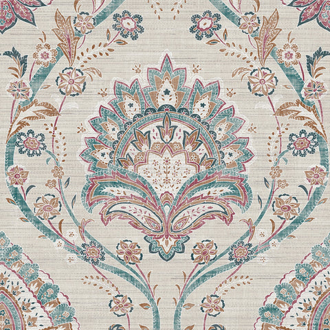 AH296909 Teigen Multicolor Floral Damask Wallpaper
