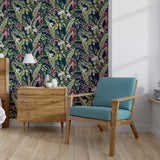 AH297106 Rudy Navy Pretty Polly Wallpaper