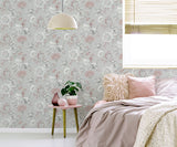 AH297400 Maggie Light Grey Cranes Wallpaper