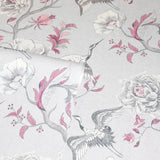 AH297400 Maggie Light Grey Cranes Wallpaper