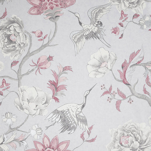 AH297400 Maggie Light Grey Cranes Wallpaper
