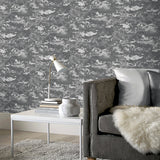 AH297601 Mercer Dark Grey Patina Wallpaper