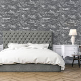 AH297601 Mercer Dark Grey Patina Wallpaper