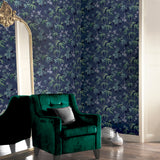 AH297800 Desi Navy Jasmine Garden Wallpaper