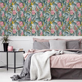 AH297905 Celia Multicolor Tropical Birds Wallpaper