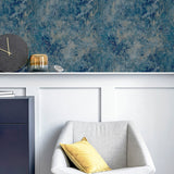 AH298602 Gideon Dark Blue Distressed Wallpaper