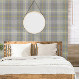 AH299000 Hector Grey Plaid Wallpaper