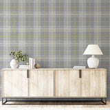 AH299000 Hector Grey Plaid Wallpaper