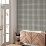 AH299000 Hector Grey Plaid Wallpaper