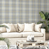 AH299000 Hector Grey Plaid Wallpaper
