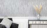 AH299001 Mattais Silver Ogee Wallpaper
