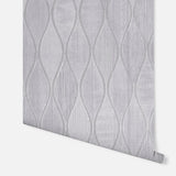 AH299001 Mattais Silver Ogee Wallpaper