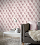 AH618103 Ella Blush Tufted Wallpaper