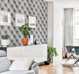 AH618104 Ella Silver Tufted Wallpaper