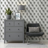 AH618104 Ella Silver Tufted Wallpaper