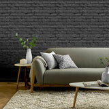 AH623007 Abner Black Brick Wallpaper