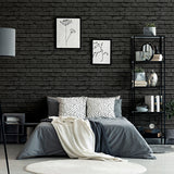 AH623007 Abner Black Brick Wallpaper