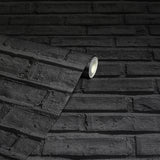 AH623007 Abner Black Brick Wallpaper