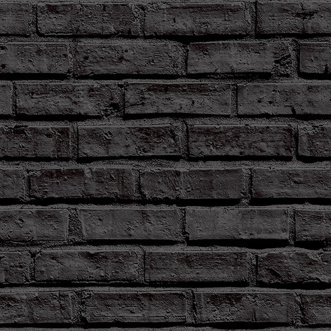 AH623007 Abner Black Brick Wallpaper