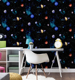 AH668100 Albert Black Cosmos Wallpaper