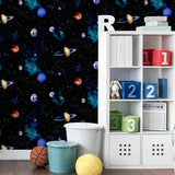AH668100 Albert Black Cosmos Wallpaper