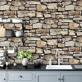 AH668901 Norman Neutral Stone Wallpaper