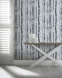 AH670200 Frosted Silver Winter Grove Wallpaper