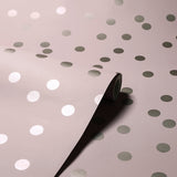 AH685000 Priscella Blush Polka Dot Wallpaper