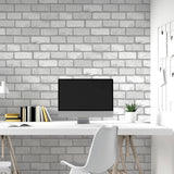 AH692201 Myron Dove Metallic Brick Wallpaper
