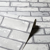 AH692201 Myron Dove Metallic Brick Wallpaper