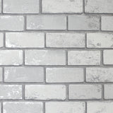 AH692201 Myron Dove Metallic Brick Wallpaper