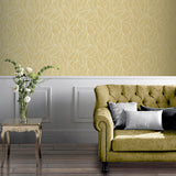 AH692506 Mavis Mustard Leaf Wallpaper