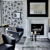 AH692507 Della Black Floral Trail Wallpaper