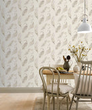 AH692601 Natsuko Metallic Feathers Wallpaper