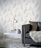 AH692601 Natsuko Metallic Feathers Wallpaper