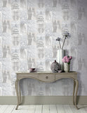 AH692800 Chou Light Grey Inspirational Wallpaper