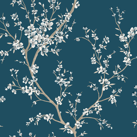 AH692805 Kaia Blue Flowering Tree Wallpaper