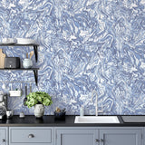 AH693902 Osgood Navy Marbled Wallpaper